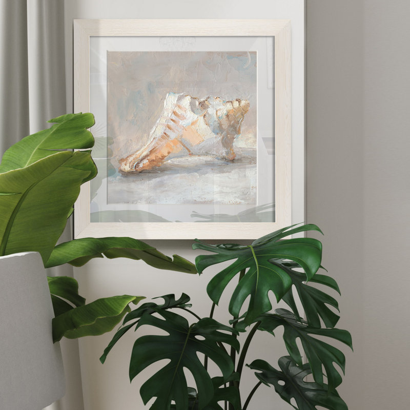«Impressionist Shell Study I», reproduction d'art sur papier encadré, Cadre blanc, H 35,5 po x l 35,5 po x P 1,5 po