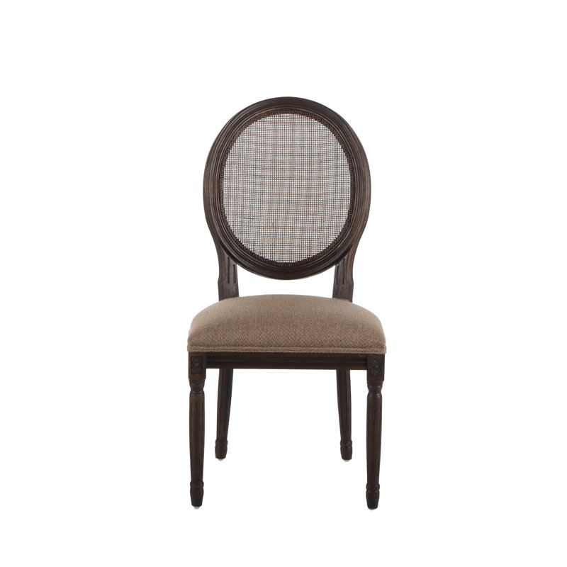 Farmhouse Solid Oak Frame Upholstered Dining Chair