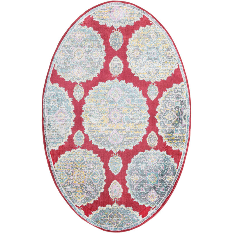 Oriental Indoor Rug, Oval 5'5" x 8'