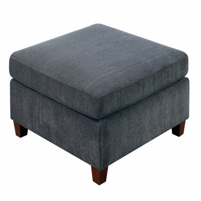 1 repose-pieds en tissu de chenille gris
