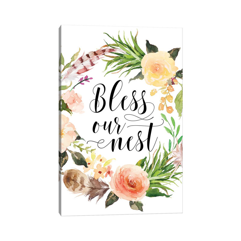 Bless Our Nest - Print on Canvas, Wrapped Canvas, 30.48 cm H x 45.72 cm W