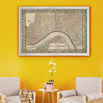 Plan de la Nouvelle-Orléans - reproduction d'art sur toile