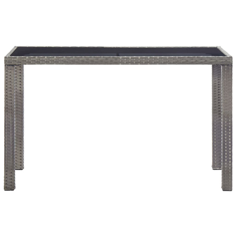 Theta Rectangular Wicker Outdoor Dining Table , 123cm cm W 60cm cm D, Black