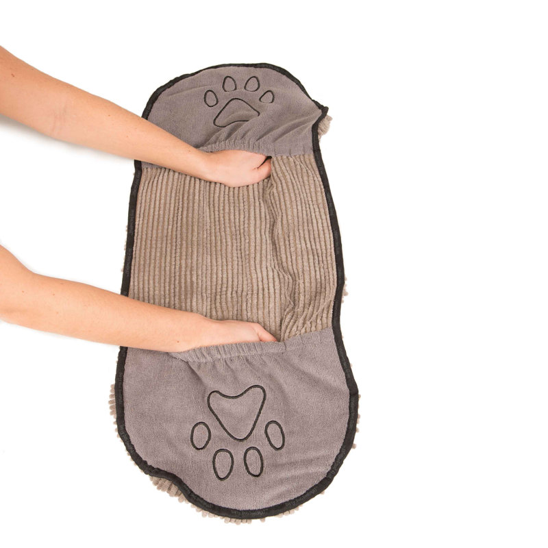Serviette Shammy pour chien sale, gris