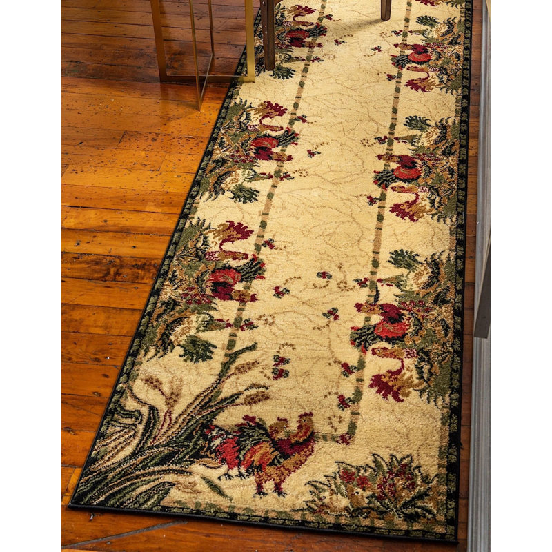 Tapis à motif abstrait crème Capps, Tapis de couloir 2 pi 7 po x 10 pi