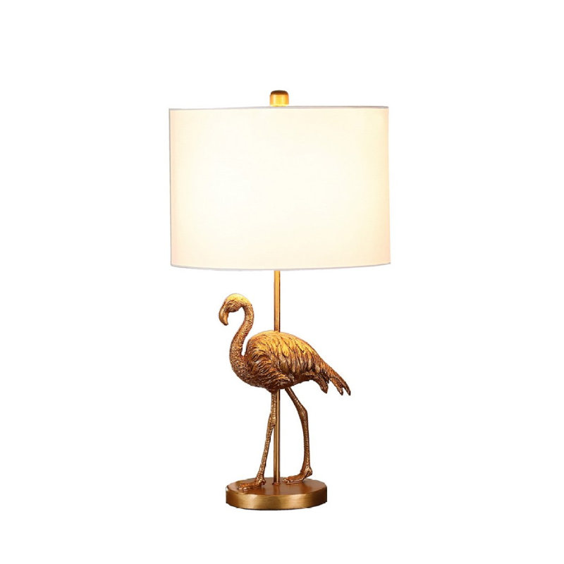 Lampe de table 26 po en résine flamant doré mat