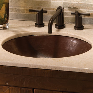 Classic Copper Oval Undermount Bathroom Sink