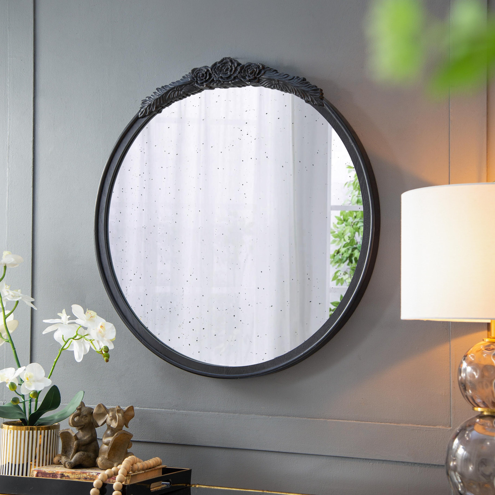 Langosta Mirror, Black, 30.1" H x 29.1" W