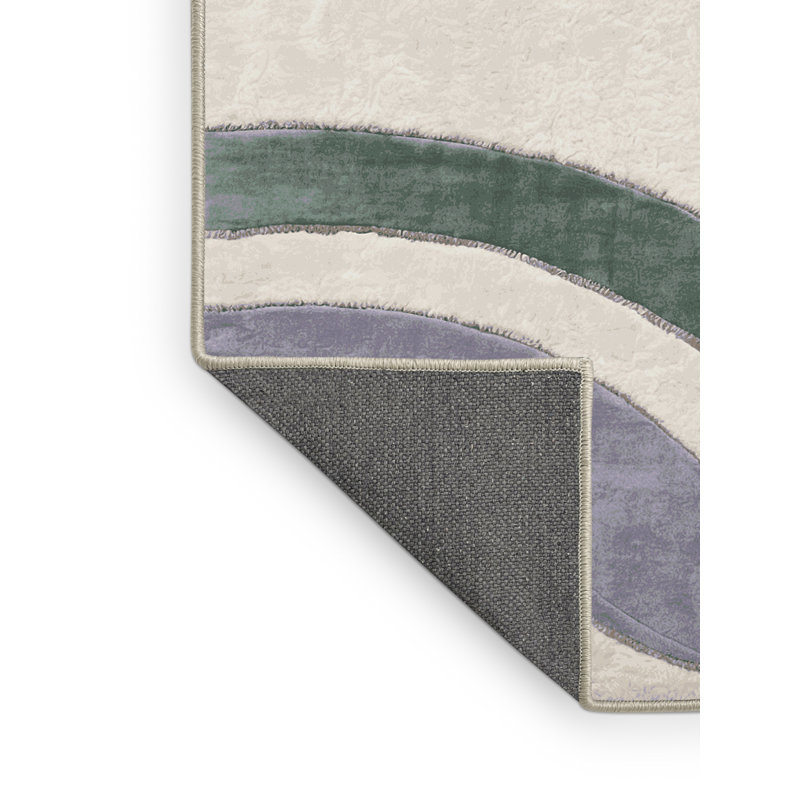 Tapis beige soyeux et moelleux, Carré 8 pi
