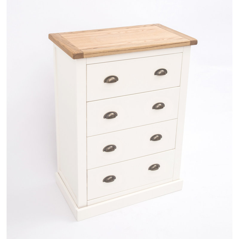 70 cm W Chest of 4 Drawers, Off White