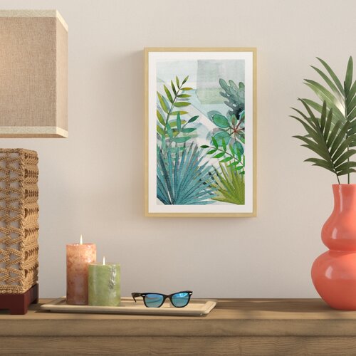 Bayou Breeze Tropical Leaves Framed On Paper Print | Wayfair