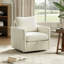 Fauteuil demi-tonneau pivotant capitonné en chenille avec rangement caché-399436742