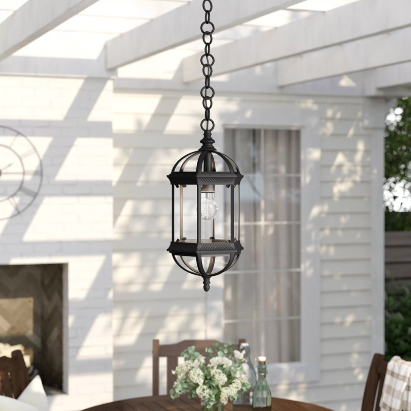 Lanterne suspendue d'extérieur 1 lumière H 18 po Affric, Noir texturé
