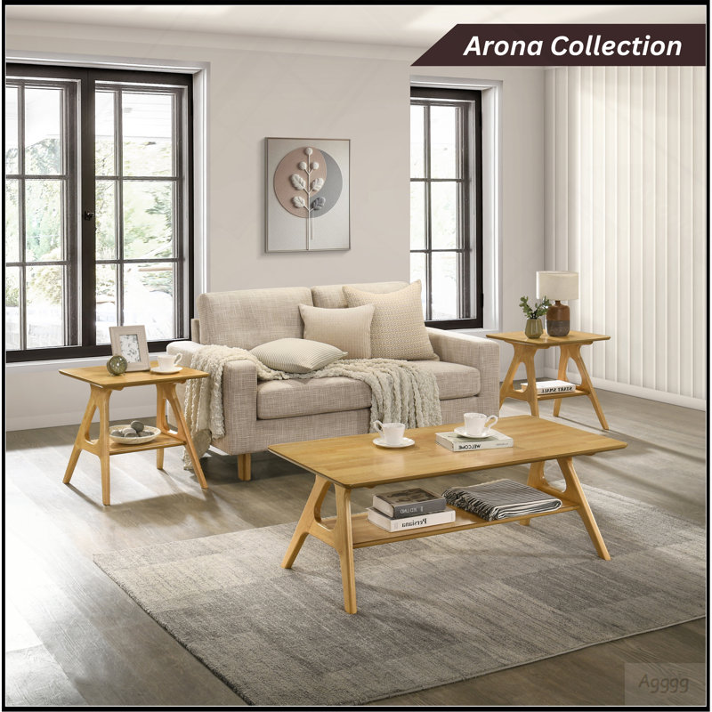 Table de bout Arona Mid-Century, Chêne