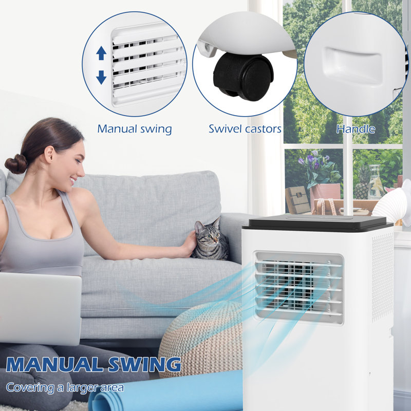 HomCom 10000 BTU Portable Air Conditioner for 440 Square Feet with Remote Included