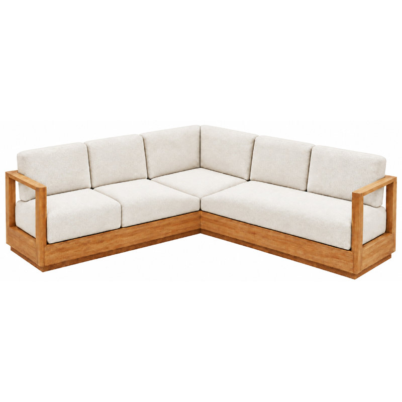 Horizon Outdoor 5 - Seat Patio Sectional, Trippy Coconut