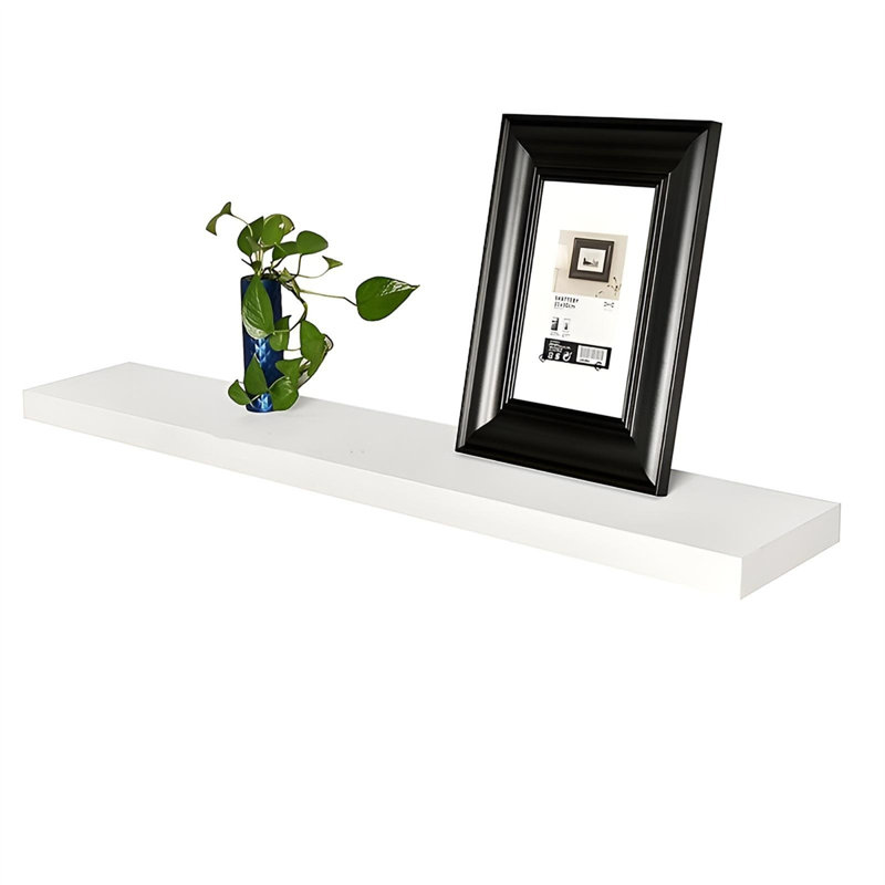 Tablette murale flottante en bois massif, H 7,87 po x l 47,24 po x P 1,18 po
