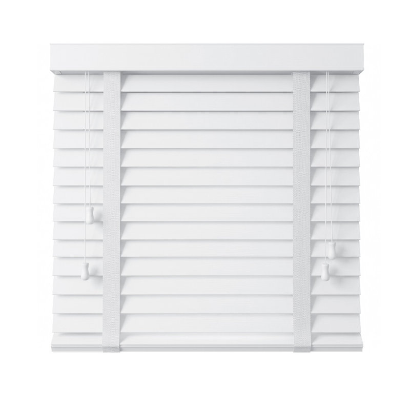 Faux Wood Tape Window Blind, Cordless Venetian Blind for Home & Office, White, 150 cm L x 105 cm W
