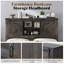  Ensemble de chambre à coucher de style campagne avec porte de grange 4 pièces, 4 pièces, chêne foncé-224979250-224979247