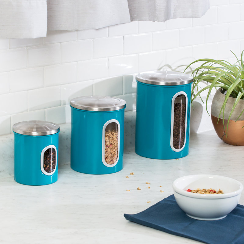 Metal Canister - Set of 3, Blue