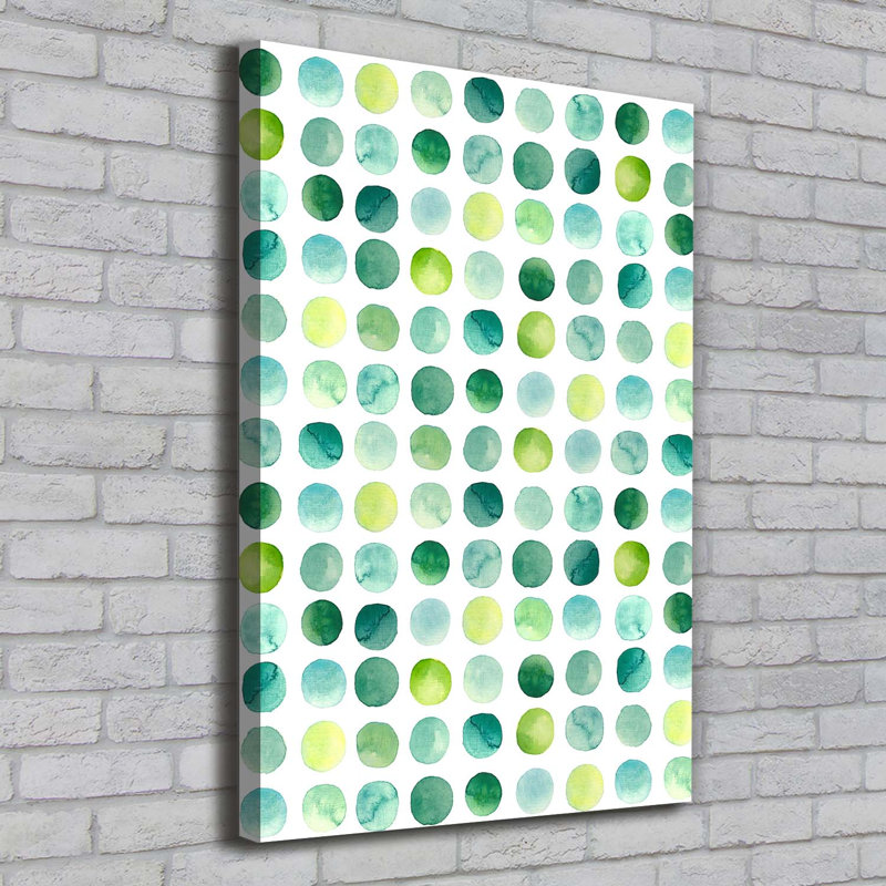 Green Dots - Wrapped Canvas Print