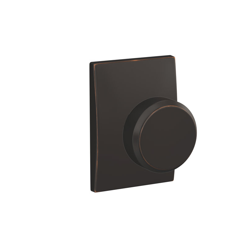 Bowery Non-Turning Knob with Century Trim, Aged Bronze, 3.86" H x 2.74" W x 2.21" D