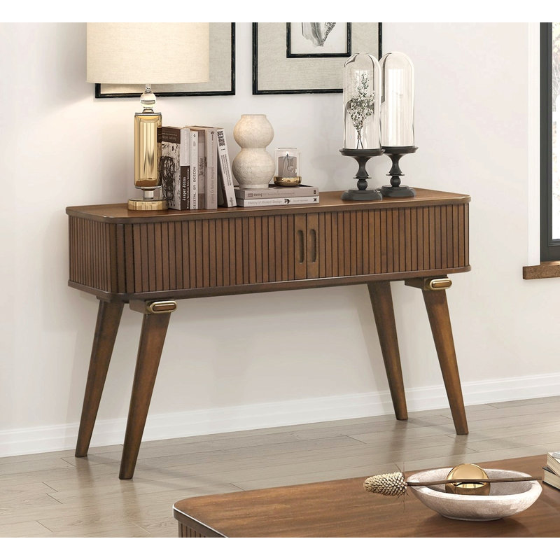 Canapé de rangement 1Pc, finition noyer, portes tambour 3X, mobilier de salon moderne