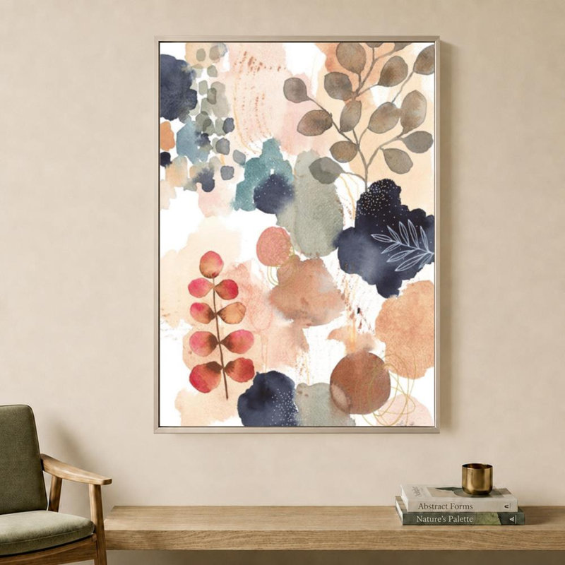 «Serene Nature IV» par Laura Horn - impression sur toile, H 48 po x l 36 po, Cadre plat flottant, Champagne