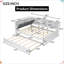 Lit plateforme blanc avec rangement gigogne, tête de lit et espace sous le lit Baxter-1225138470