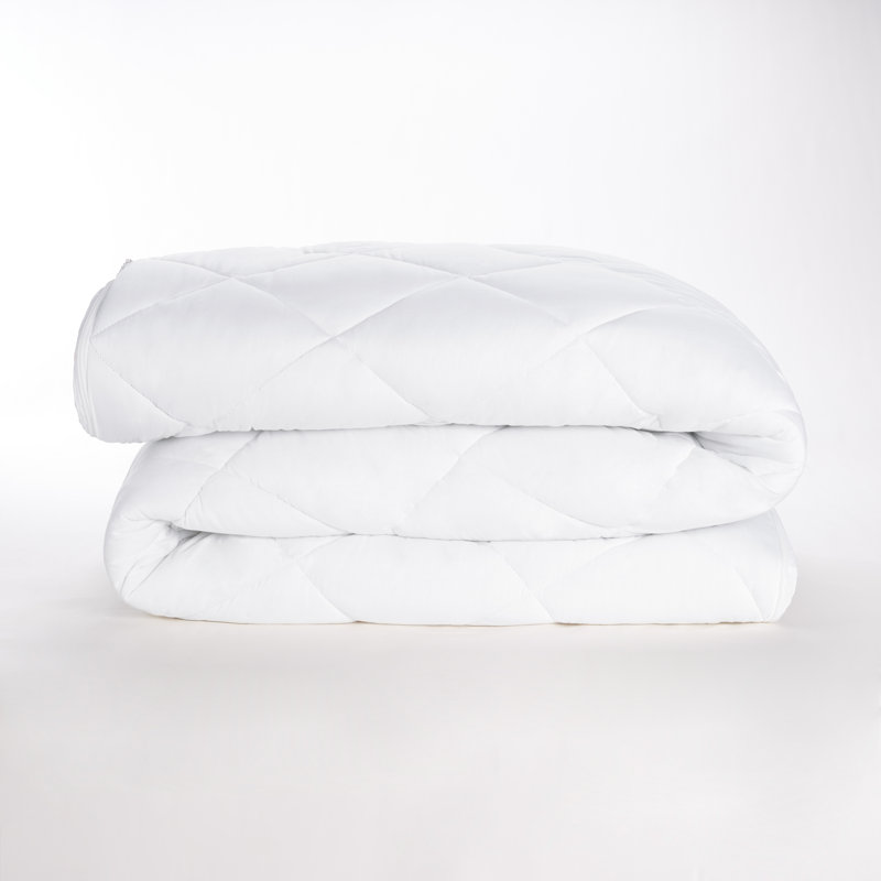 Twin White Cotton Sateen Sweat-Wicking Mattress Topper