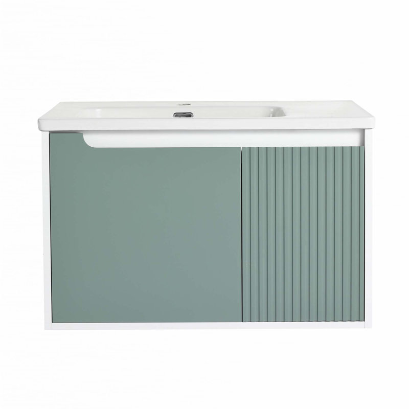 Meuble-lavabo mural avec lavabo en céramique