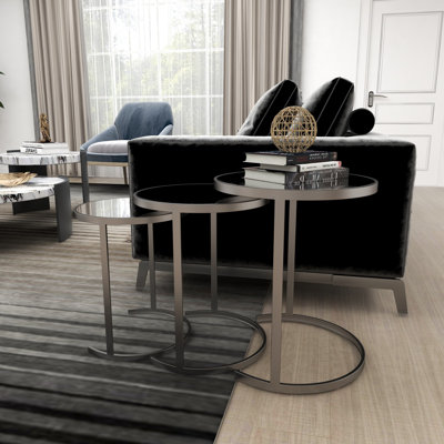 Oakengates Glass Sled Nesting Tables