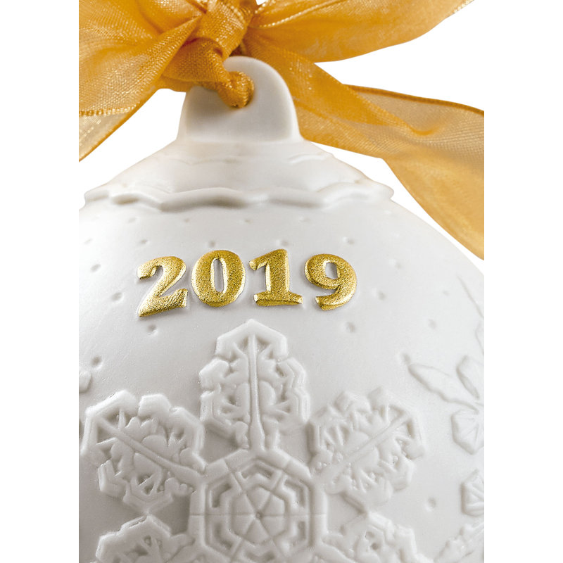 2019 Ball Ornament, Golden Luster