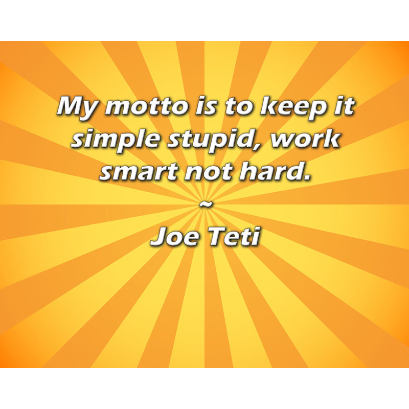 Trinx Gallery Wrapped Canvas By Joe Teti: "My motto is to keep it simple stupid, work smart n, 17" H x 24" W