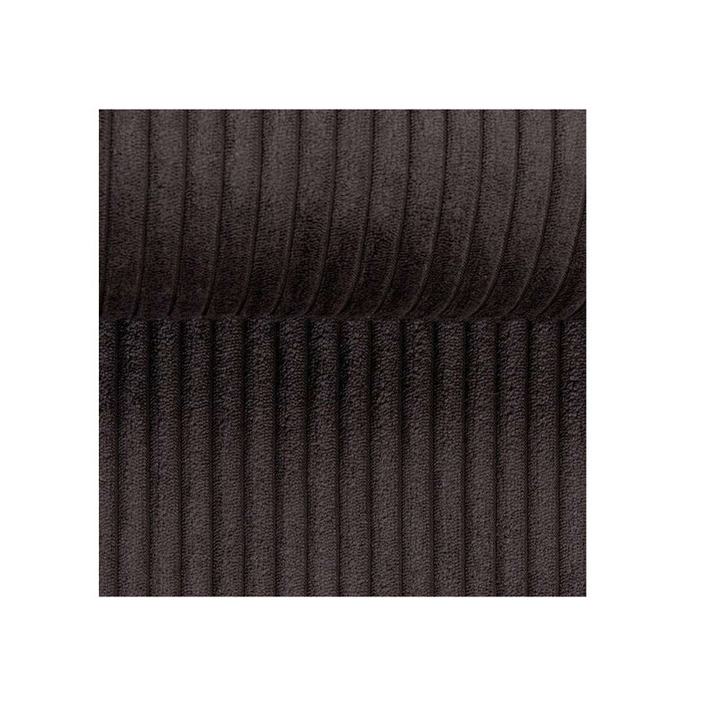 Modern L-Shape Corner Sofa  Made of Cord with Soft Seat, Left Hand Facing, Dark Brown
