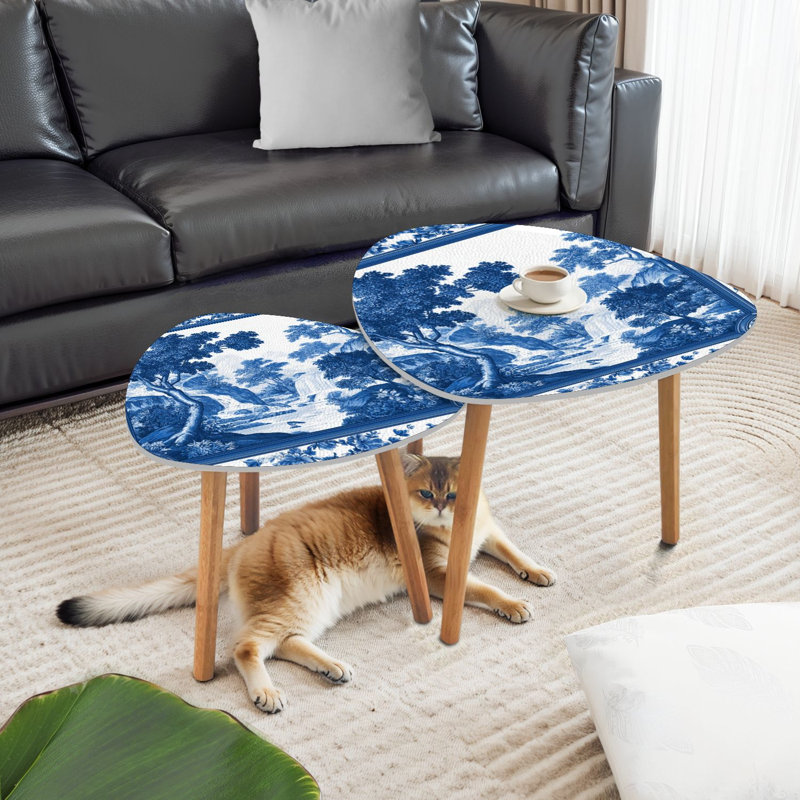 Ensemble de 2 tables basses gigognes Triangle