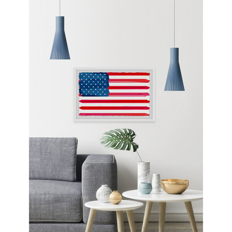 Reproduction de photo encadrée « the American Flag » par Trinx, H 24 po x l 36 po x 1,5 po