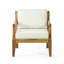  Chaises club d'extérieur avec coussins, structure en bois d'acacia avec finition en teck, coussins beiges