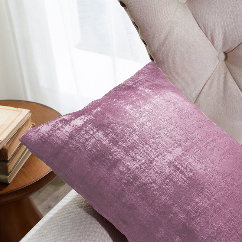 Housse de coussin rectangulaire en velours texturé, Ombres mauve
