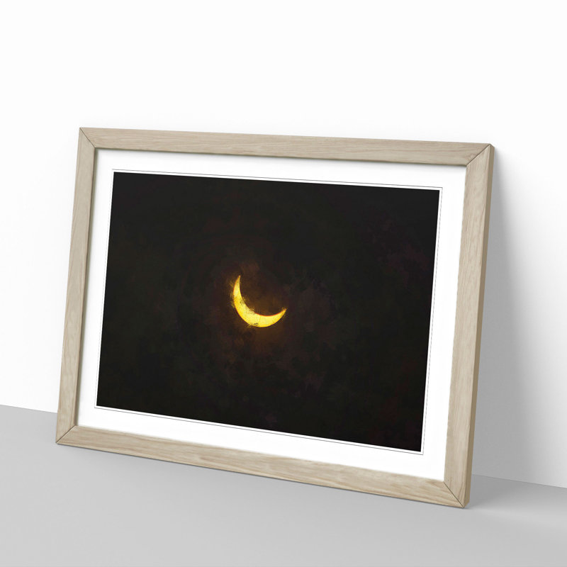 Solar Eclipse - Picture Frame Painting Print, Oak Framed, 45cm H x 63cm W x 2cm D