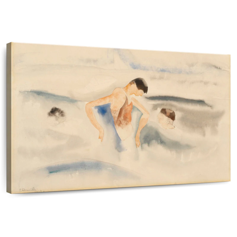 Leisha trois personnages dans l'eau, H 30 po x l 45 po