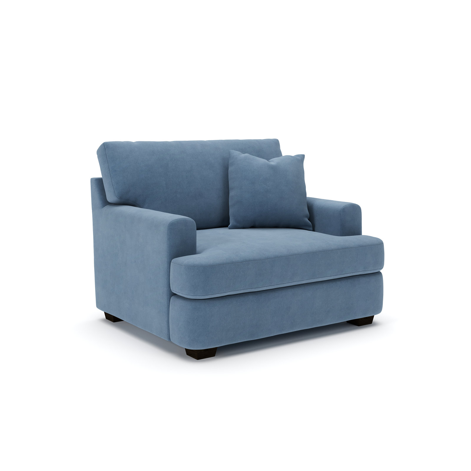 Emilio Upholstered Armchair, Bella Ocean Performance Velvet