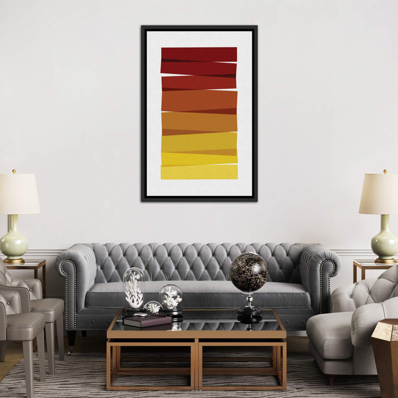 « rayures ii »-impression sur l’image, Toile avec cadre noir patiné, H 40 po x l 26 po x P 1,5 po