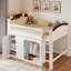 Lit mezzanine avec armoire de rangement, garde-robe et DEL-738393015