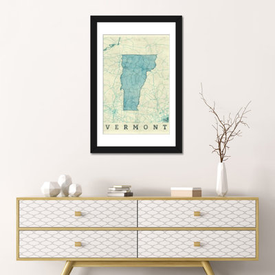 « vermont map », impression sur toile