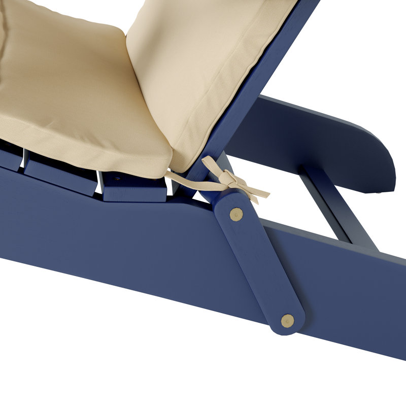 Matthias Foldable Outdoor Adirondack Set, Navy Blue/Khaki