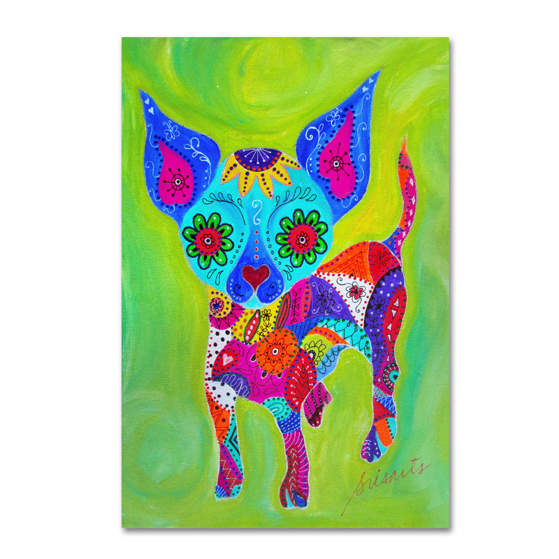 Reproduction sur toile tendue Guenther «Talavera Happy Chihuahua», H 19 po x l 12 po x P 2 po