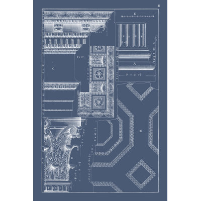 Column and Cornice Blueprint IV 1 Piece Painting on Canvas