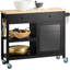 Mauch Solid Wood Top Kitchen Cart
