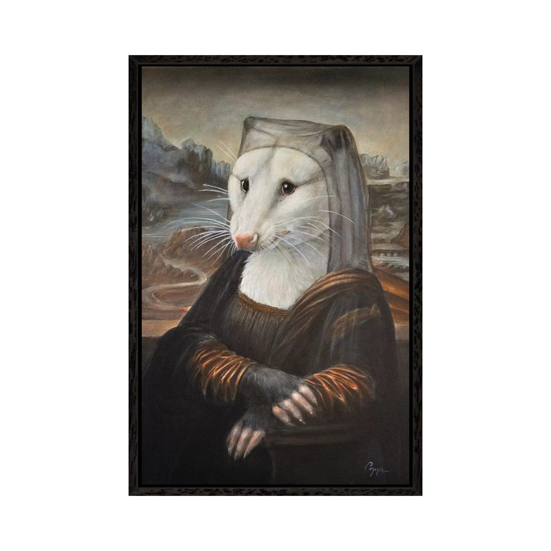 Mona Possum by Melinda Copper - Painting on Canvas, Black Framed, 66.04cm H x 45.72cm W x 3.81cm D